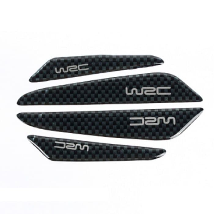 Stiker Mini Bumper Silikon Carbon Pintu Mobil WRC Universal 4Pcs