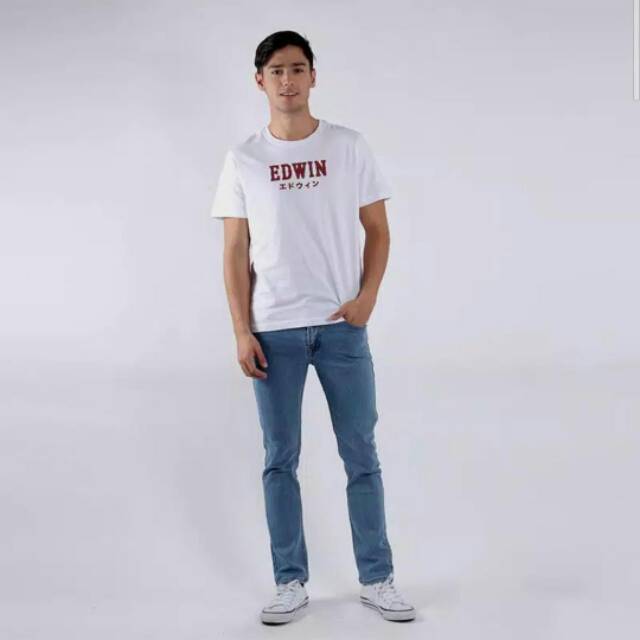 Edwin T-shirt Unisex Limited Edition Motif Text White Lengan Pendek