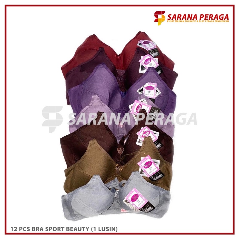12 Pcs Sport Bra Merk Beauty Tanpa Busa Tanpa Kawat Seri / Jumbo 1 Lusin