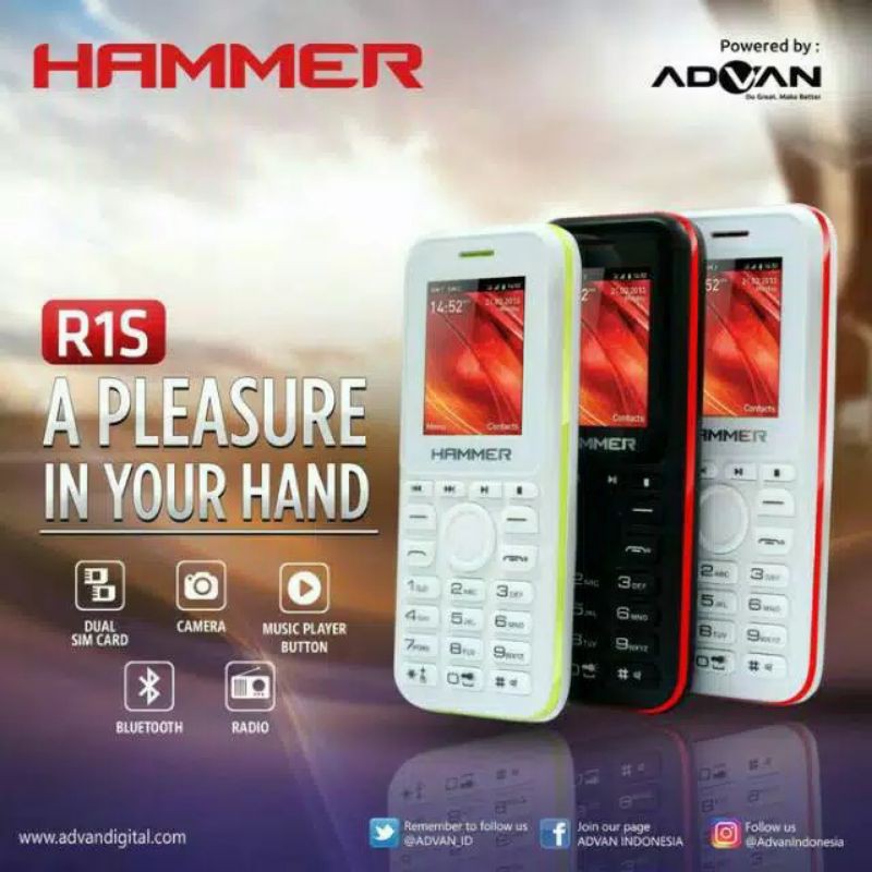 Hp ADVAN HAMMER R1S garansi resmi 1th