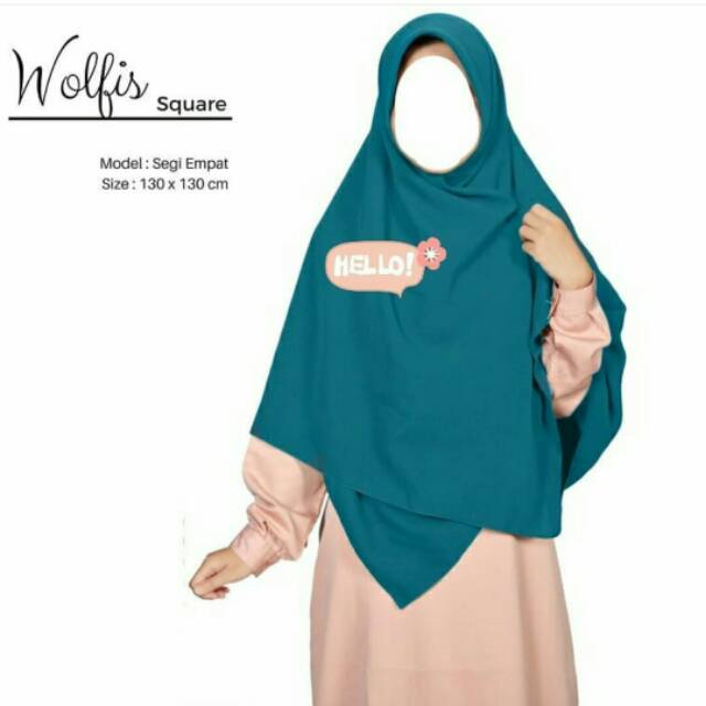 Jilbab/hijab 130x130 segiempat wolfis | square wolfis | wolfis segi empat khimar jumbo syari-2