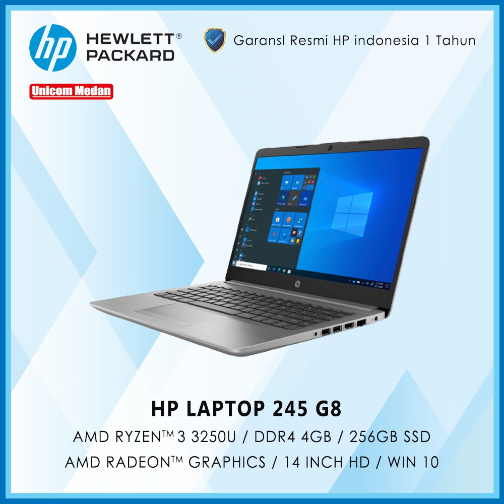 Laptop HP 245 G8 AMD Ryzen 3 3250 /DDR4 4GB/ SSD 256GB / Win10