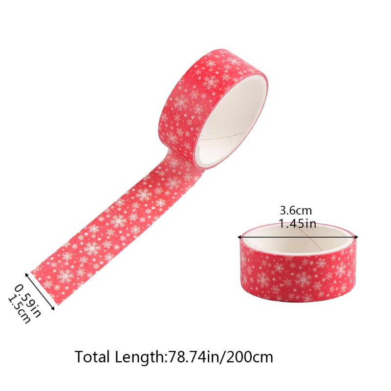 Zzz 24 Roll Stiker Washi Tape Motif Natal / Santa / Kepingan Salju Untuk Dekorasi DIY