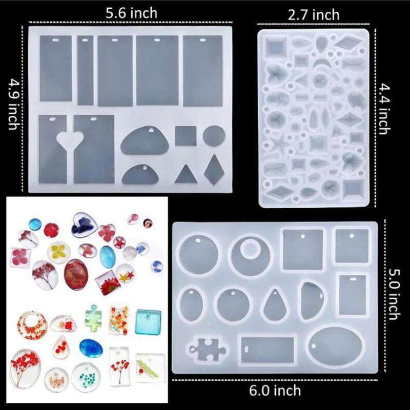 94 PCS/Set Buatan Tangan Lem Kristal Alat Cetak Resin Set Cetakan Perhiasan Cetakan Perhiasan Pendant Kalung Cetakan UV Resin