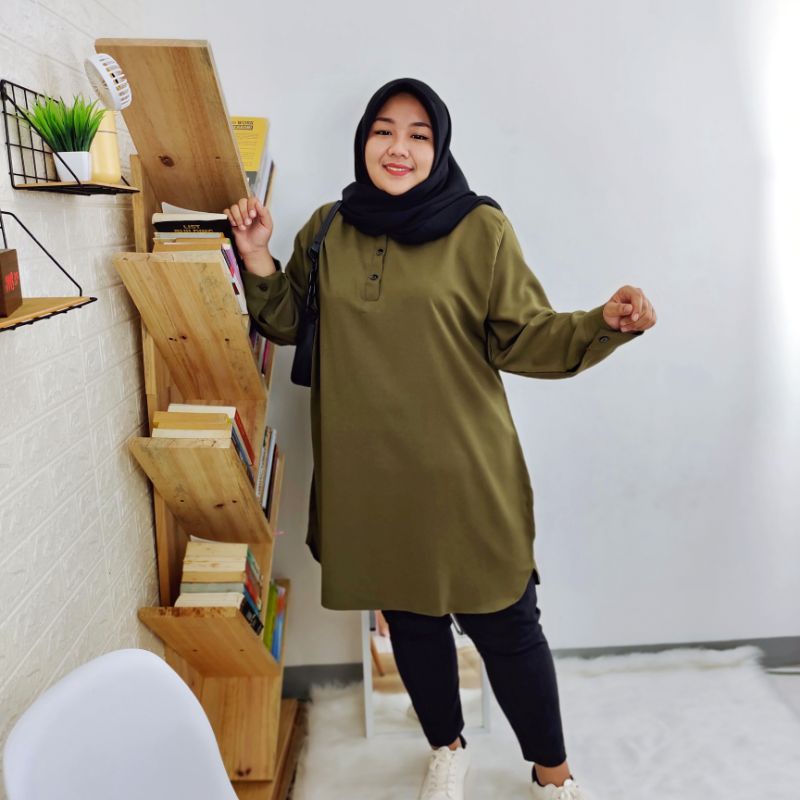 BAJU ATASAN LONG TUNIK WANITA JUMBO BIGSIZE WANITA BUSUI MUSLIM POLOS TERBARU KEKINIAN MURAH (COD)