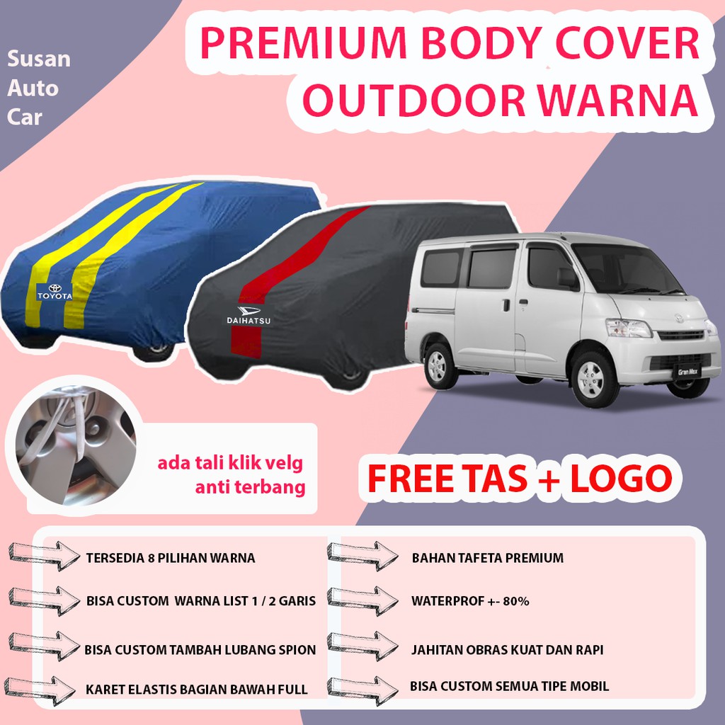 Body Cover OUTDOOR PREMIUM MINIBUS / Sarung Mobil Minibus / Cover Mobil Minibus / Selimut Minibus