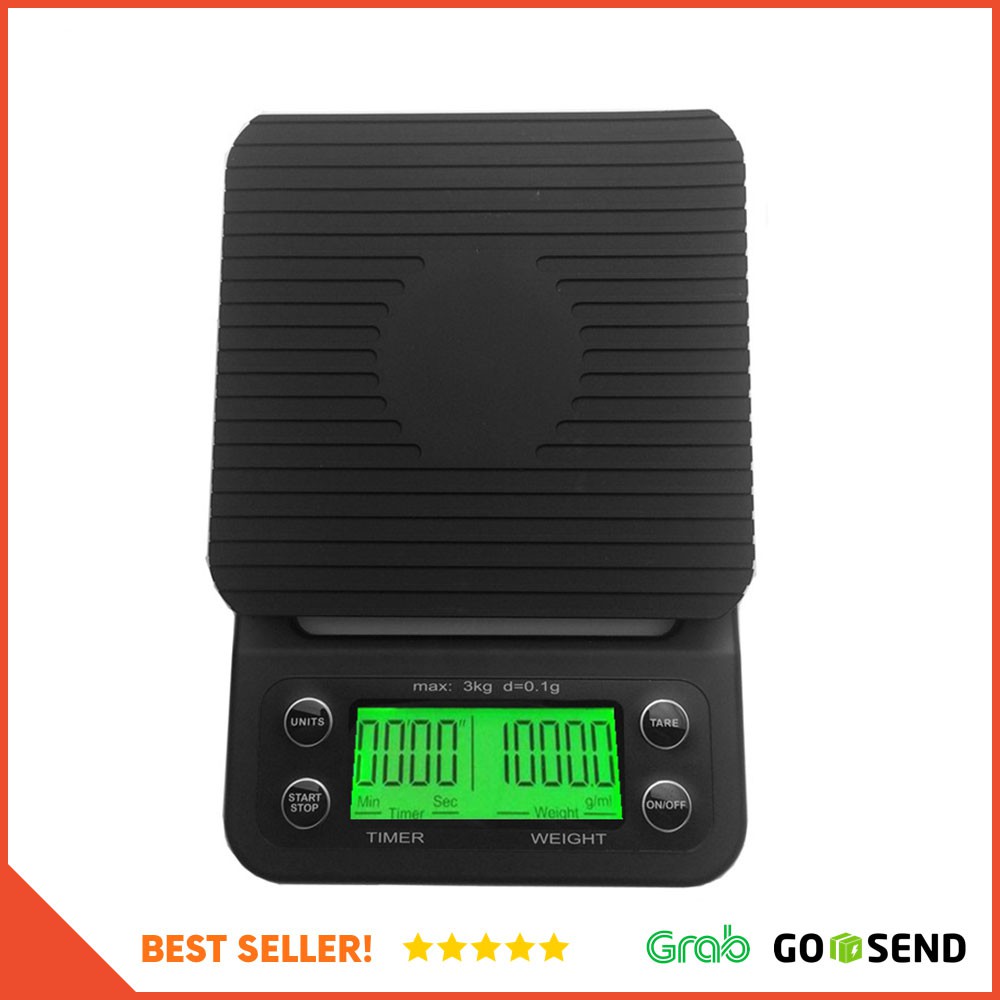 Timbangan Dapur 3kg 0.1g dengan Timer - NS-CF1 - Black