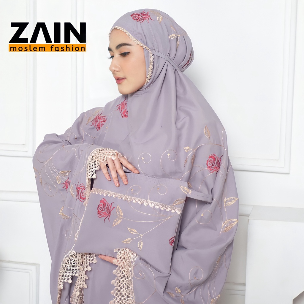 ZAIN - Mukena Dewasa Katun Premium Bordir Rose Mewah Exlusive