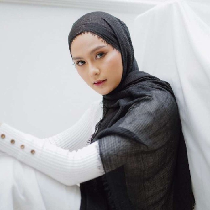 PASHMINA- CRINKLE SHAWL, PASHMINA MALAYSIA - BLACK -PASHMINA.