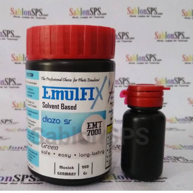 OBAT AFDRUK SABLON EMULFIX SOLVENT BASED GREEN 200gr OBAT AFDRUK SABLON EMULFIX SOLVENT BASED GREEN 200gr