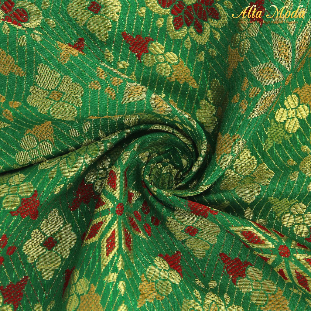 

Alta Moda Songket Motif Palembang Bunga Kristal Merah Hijau (1M)