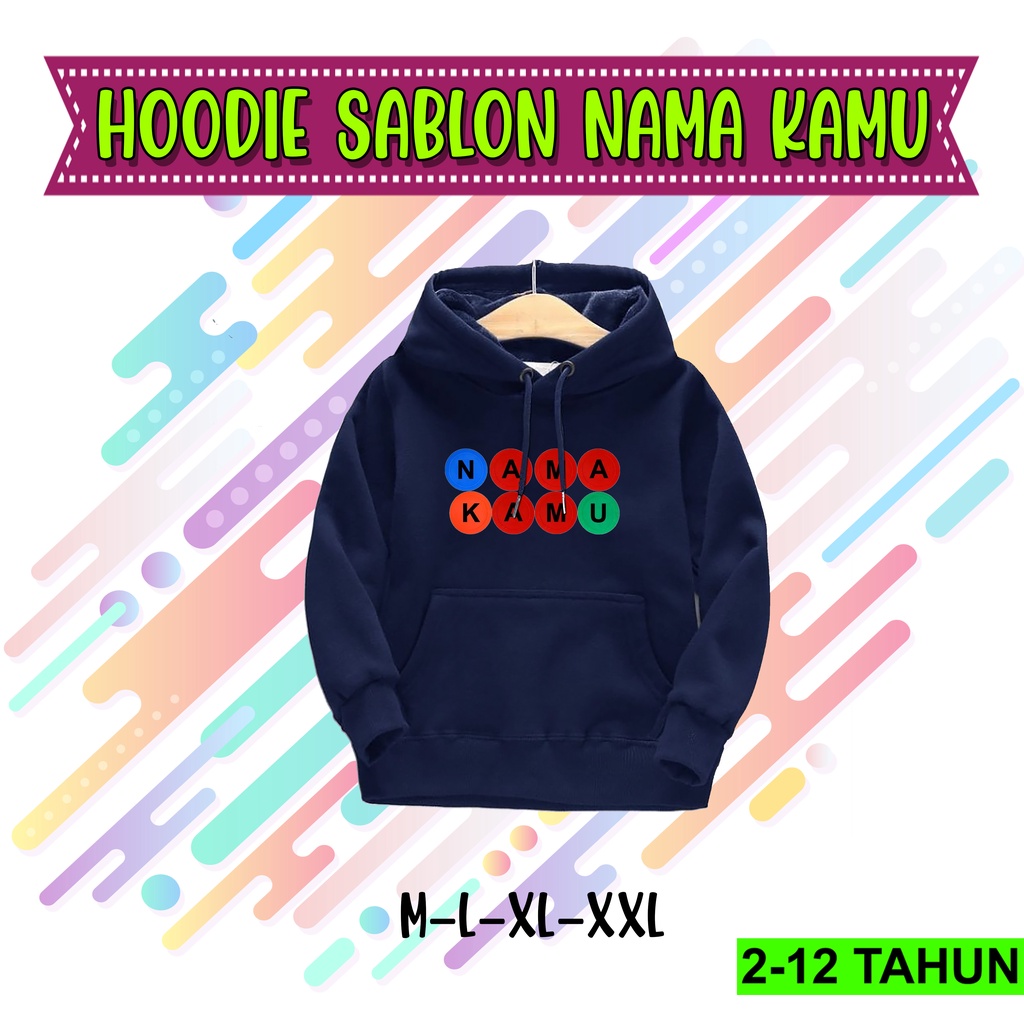 Hoodie Anak Custom Nama Jaket Anak Usia 2 - 12 Tahun SwIter Cewek Cowok terbaru Hodie Request Nama Laki Laki Perempuan