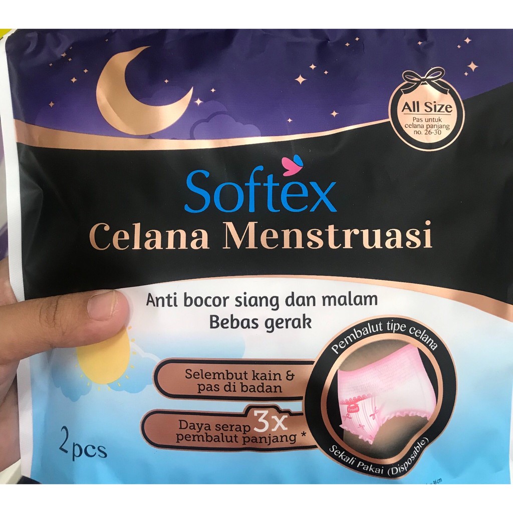 Softex Celana Menstruasi Pembalut All Size 2 pcs tidak bocor mens datang bulan aman