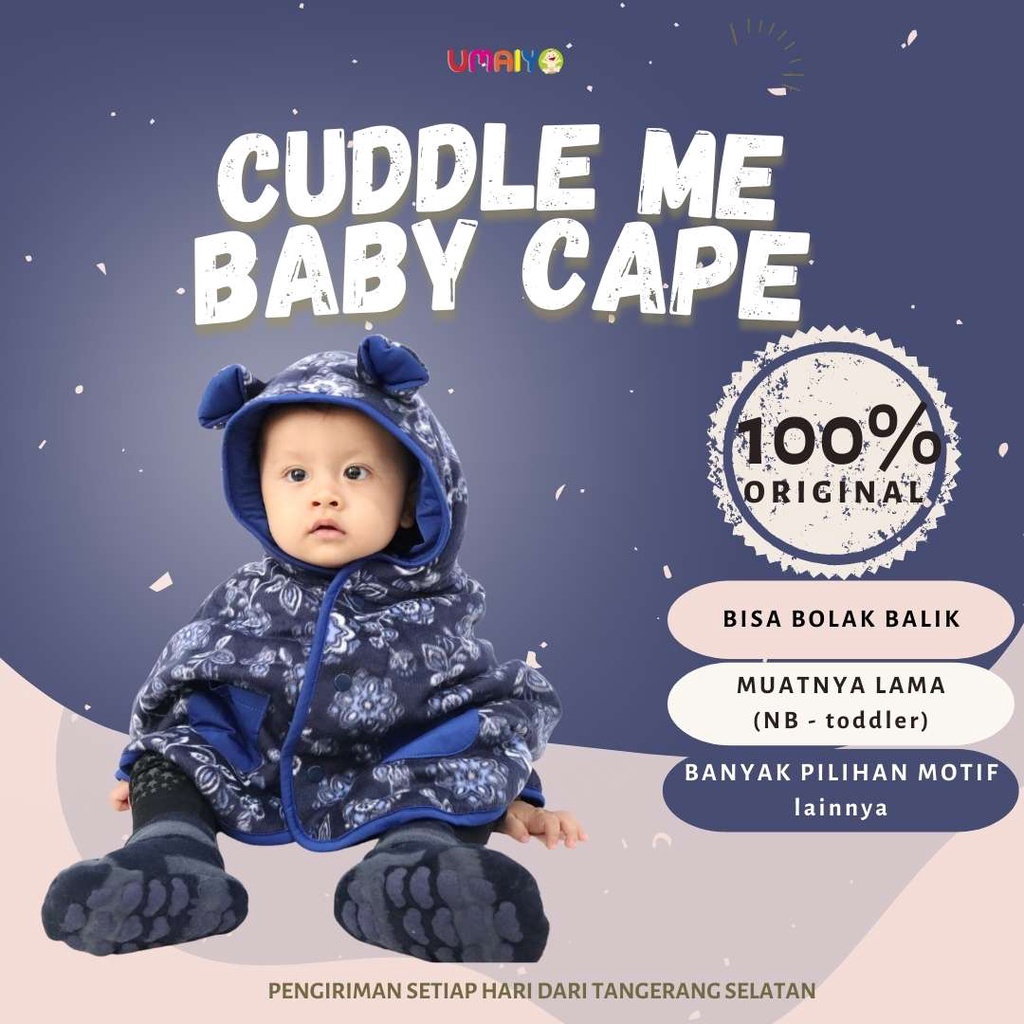 Cuddle Me Baby Cape Jaket selimut bayi (0- 3 tahun) mantel bolak balik tebal lembut bisa dipakai perempuan laki laki