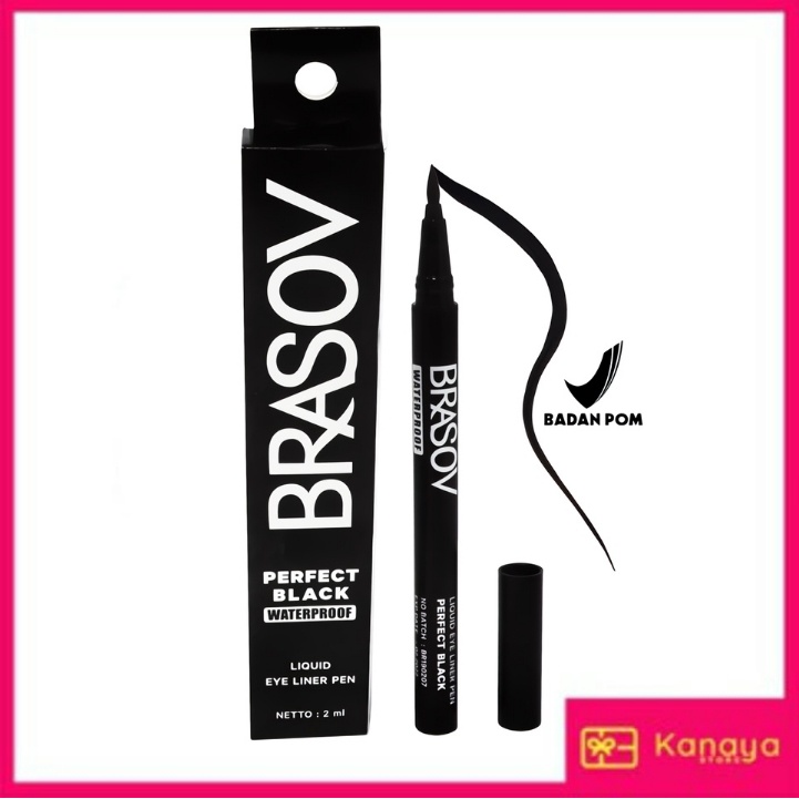 BRASOV Pulpen Eyeliner Netto 2 ML Perfect Black Waterproof Eye Liner Pen XX-CT Hitam