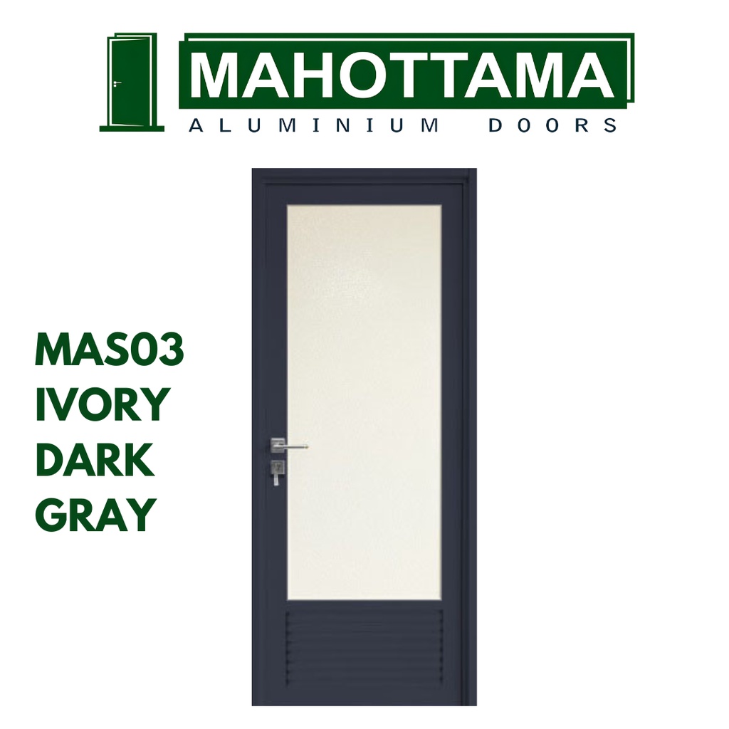 Pintu Aluminium Swing Kamar Mandi Murah Sliding Door Kamar Tidur Anti Rayap Anti Karat Baja Kusen Rumah-Ivory Dark Grey