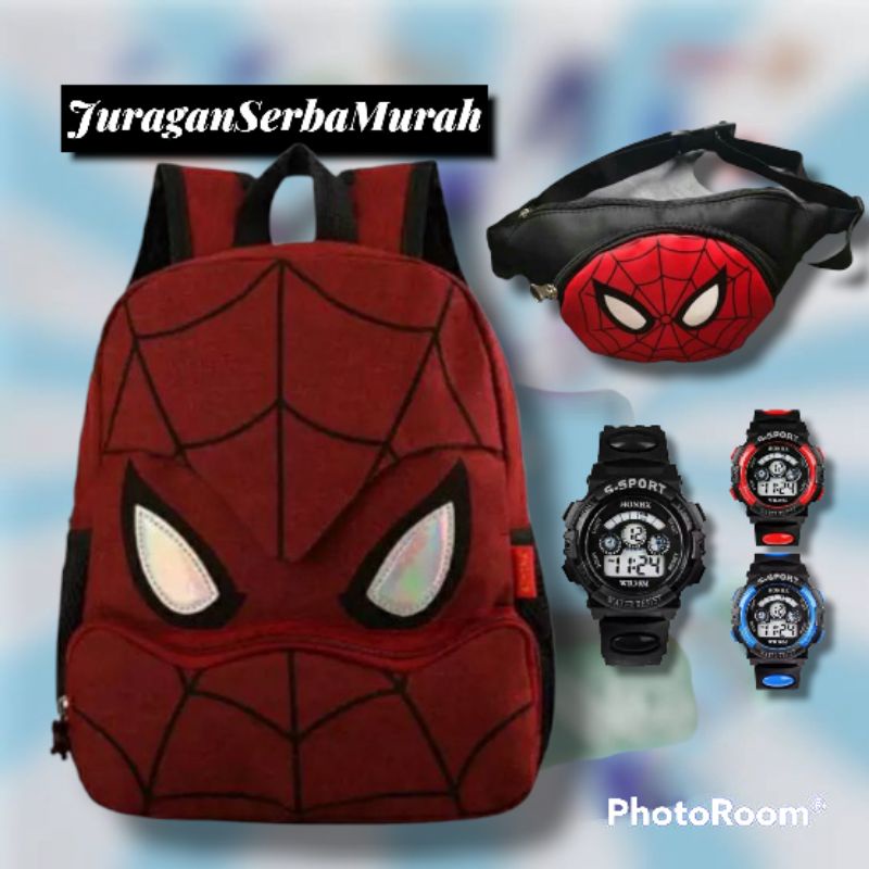 Tas Ransel Sekolah Anak Laki-Laki TK SD Karakter Spiderman Murah