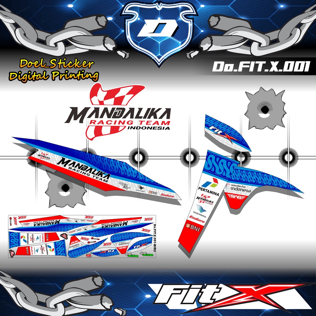 Striping supra fit new / fit x / fit s fit old - Lis Sticker variasi motor supra fit x new MANDALIKA 001