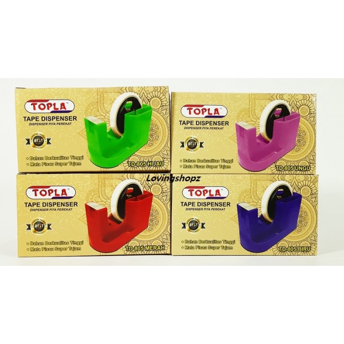

Mantap Tape Dispenser Topla Td-805, Dispenser Isolatip 1 Inch, Setengah Inch Bagus