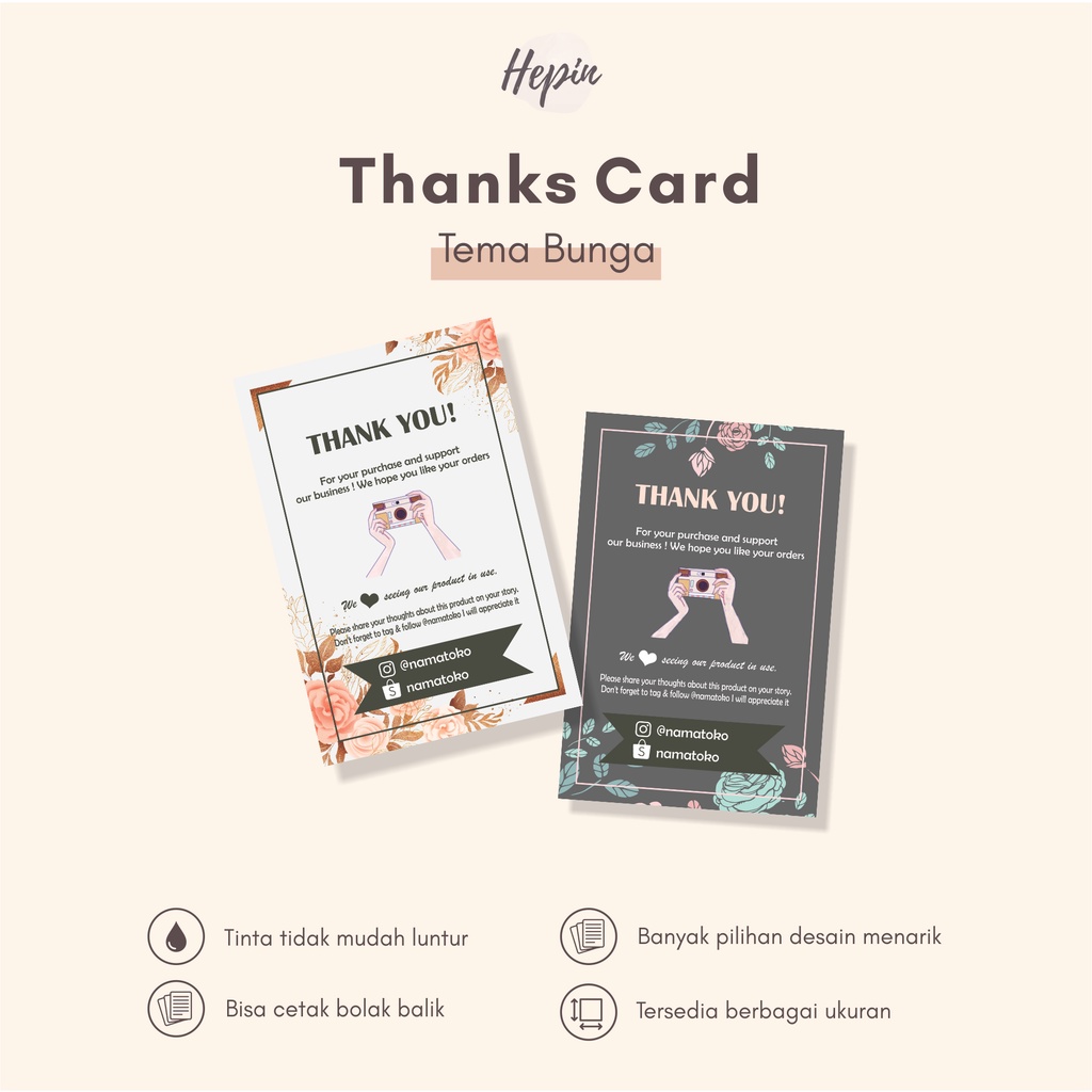 

Thanks Card Olshop Custom BUNGA Gratis Desain