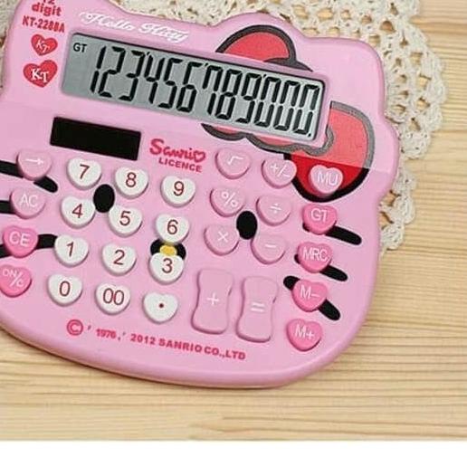 

❀ Kalkulator Kepala Hello Kitty Pink 12 Digit - Calculator Hello Kitty ➸