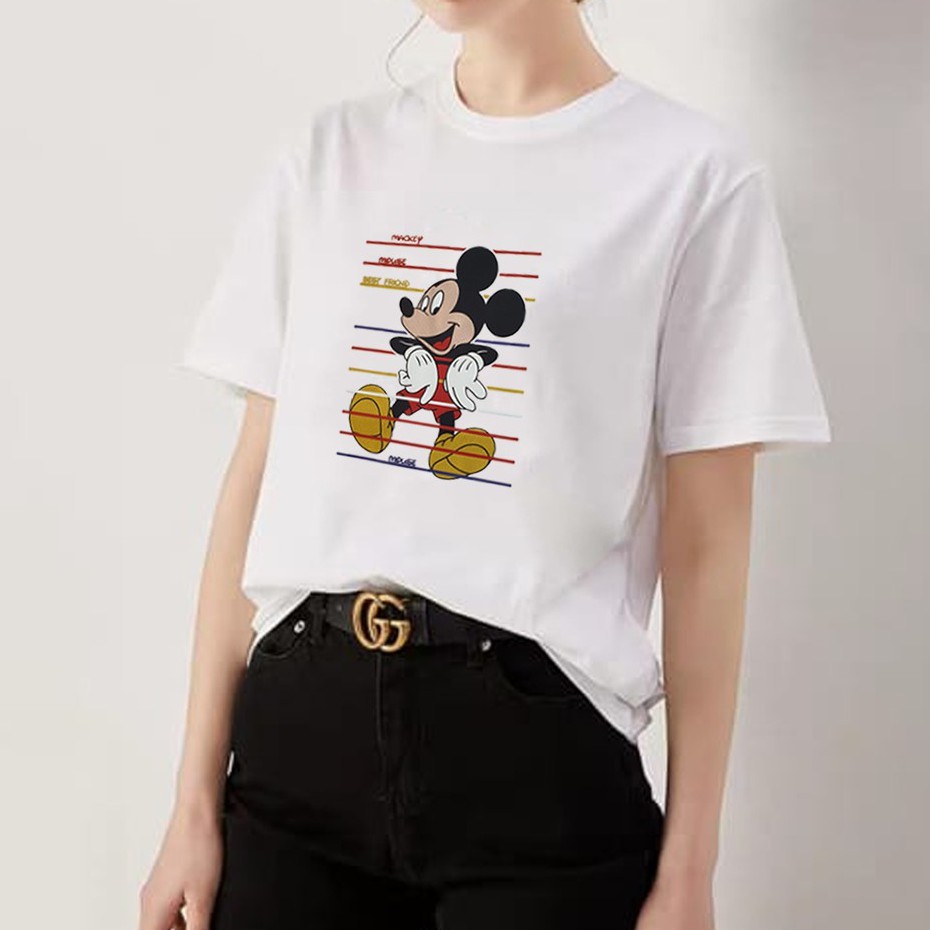 MICKEY STRIPE / TERMURAH BAJU KAOS KATUN WANITA LENGAN PENDEK / TUMBLR TEE