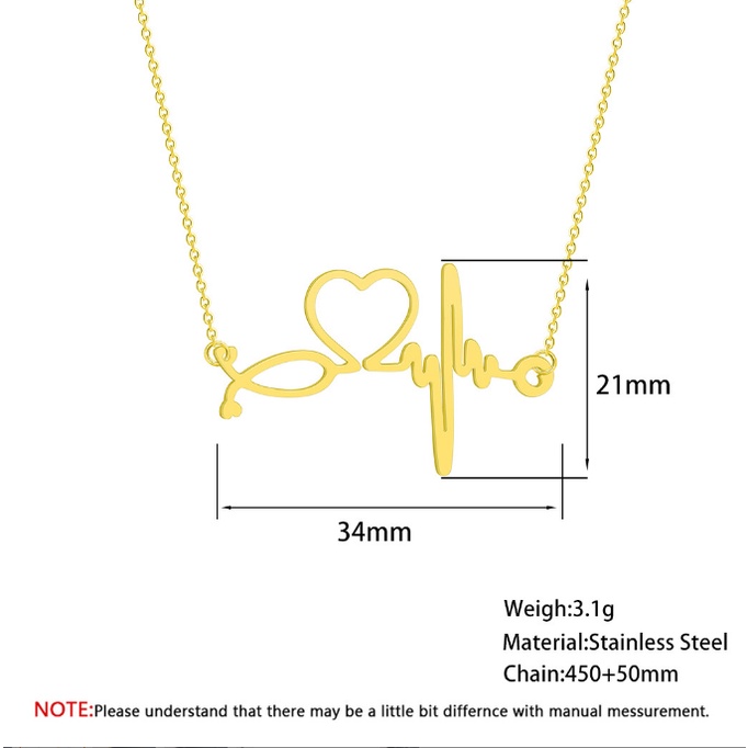 COD✨1 PCS kalung fashion korea wanita Elektrokardiogram Cinta rantai Klavikula