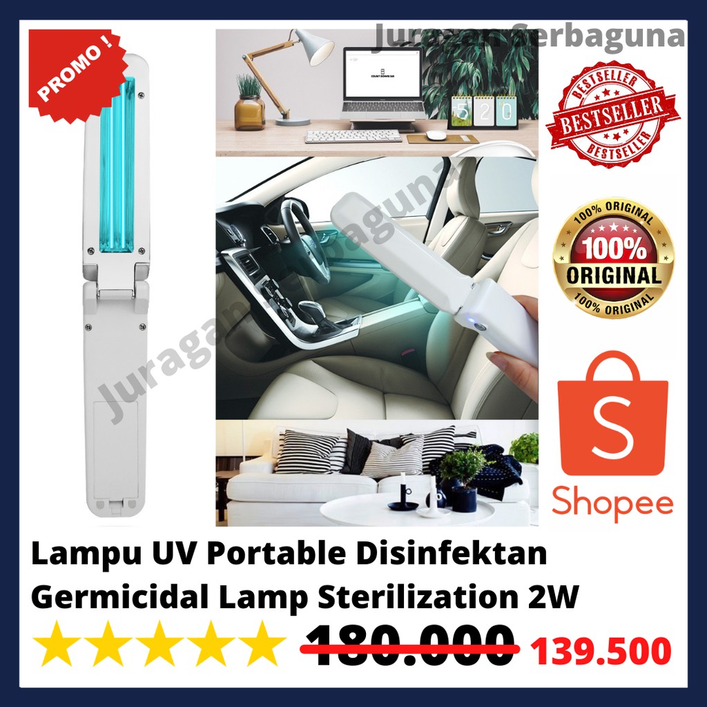 Lampu UV Portable Disinfektan Germicidal Lamp Sterilization 2W - Murah