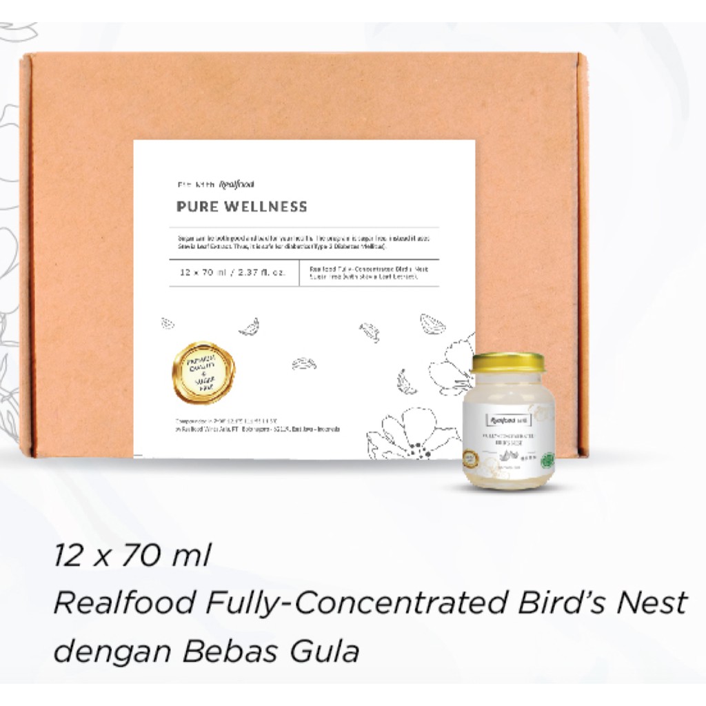 

Realfood PROGRAM PURE WELLNESS (12 X 70 ml) SARANG BURUNG WALET ASLI