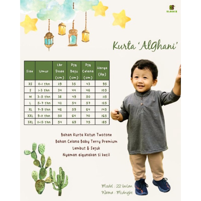 Setelan Koko Anak Kaos Lembut XS, S, M dan L