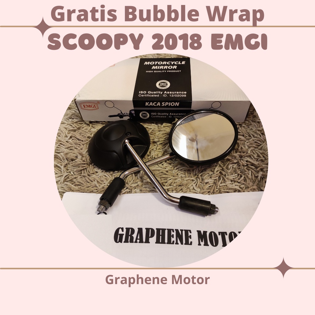 Spion Motor Honda ALL NEW SCOOPY Fi / SCOOPY Baru 2018 EMGI KUALITAS ORI Kaca Cembung Kode 9242-1