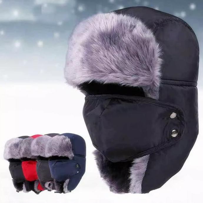 Topi Ushanka Rusia Musim Dingin Pria Wanita - Winter Bomber Cap Hangat Fashion Pria | Topi Pria |
