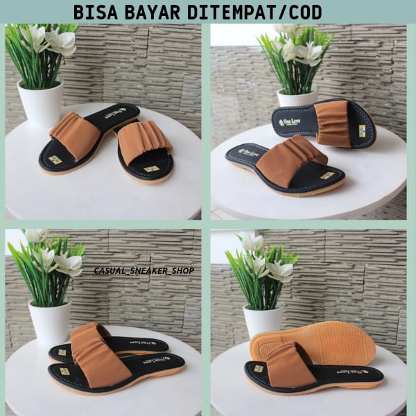 Sandal Wanita Slip On Kasual Original One Love Sendal Selop Cewek Kekinian Anti Slip Bergaransi