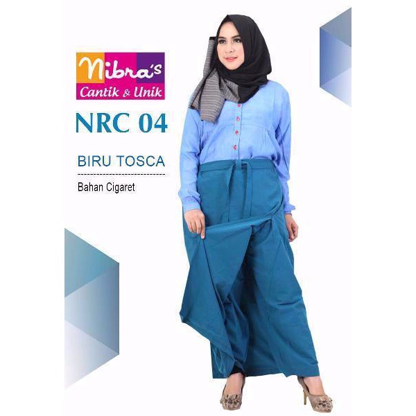 Rok Muslim Terbaru Nibras NRC 04 Biru Tosca ORIGINA Rok Celana