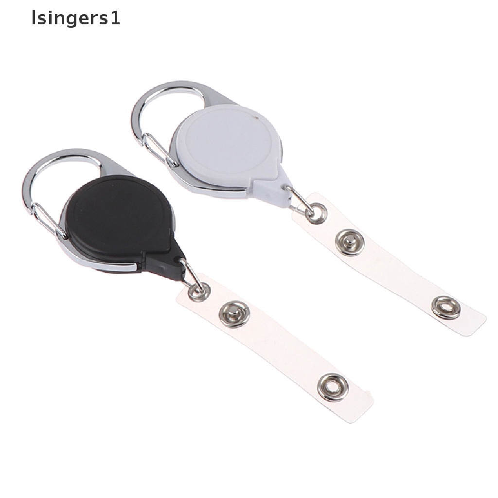 (lsingers1) 1pc Klip Carabiner Holder Kartu ID / Kunci Retractable