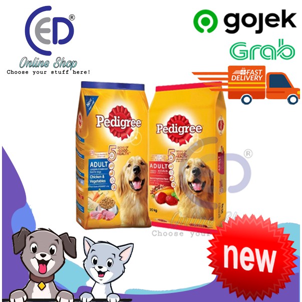 Makanan anjing pedigree 20Kg all varian gosend &amp; grab