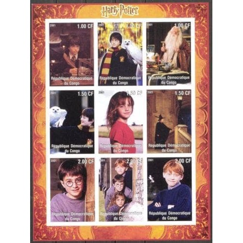 

CONGO - 2001 CINEMA HARRY POTTER sheet imperf .