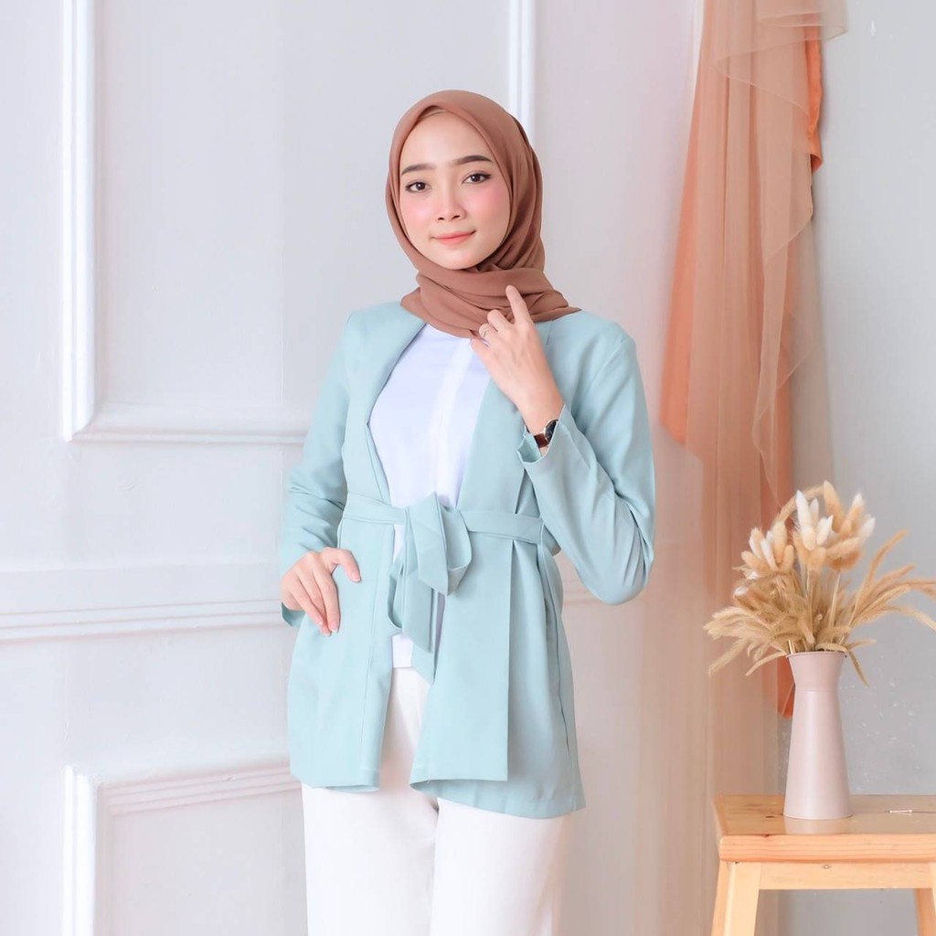 baju hijab wanita lengan panjang SACHI TOP Bahan arabian crape baju