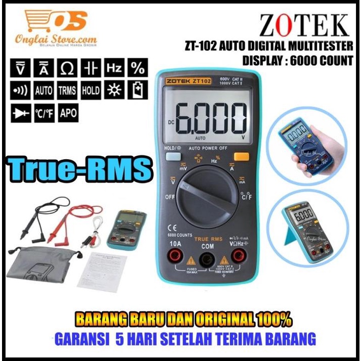 Jual Multitester Digital Zt102 Avometer Zotek Zt 102 Multimeter Zt102