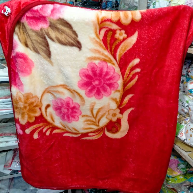 SELIMUT BULU TOPI BAYI ABYAN JUMBO || SELIMUT MOTIF BAYI || SELIMUT MOTIF KEMBANG BAYI