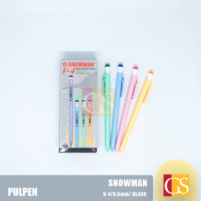 

Pulpen Snowman V4 0.6mm Semi Gel Fine Point Cetekan Hitam 1pcs