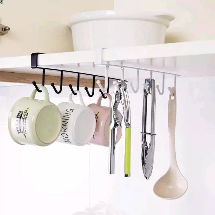 GANTUNGAN LEMARI DAPUR 6 KAIT / GANTUNGAN LEMARI SERBAGUNA HOOK / GANTUNGAN BAWAH LEMARI DAPUR