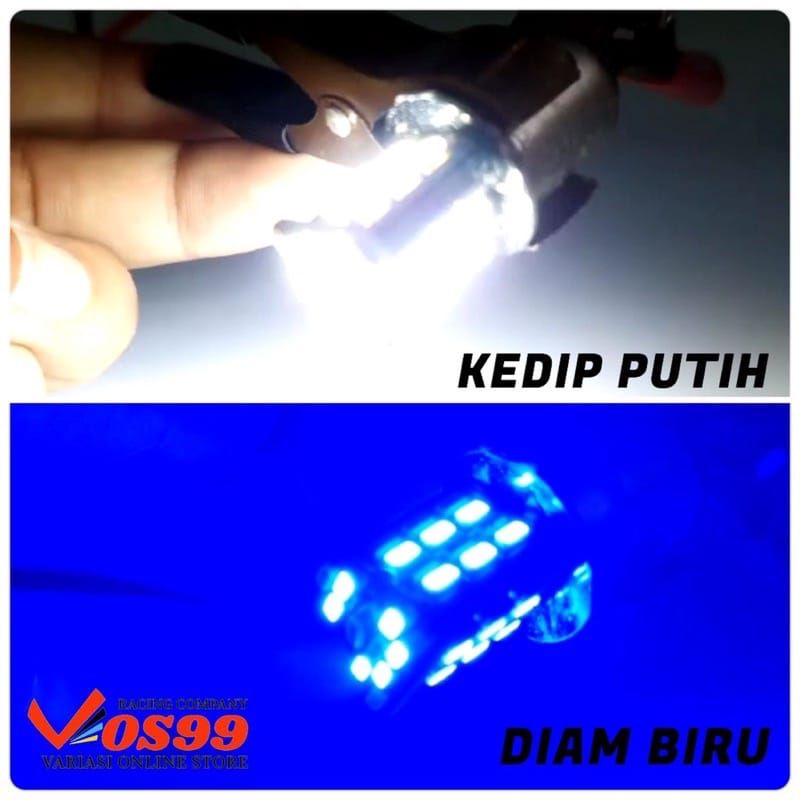 LAMPU STOP REM MOTOR MODEL SEGITIGA 48 LED NYALA 2 WARNA