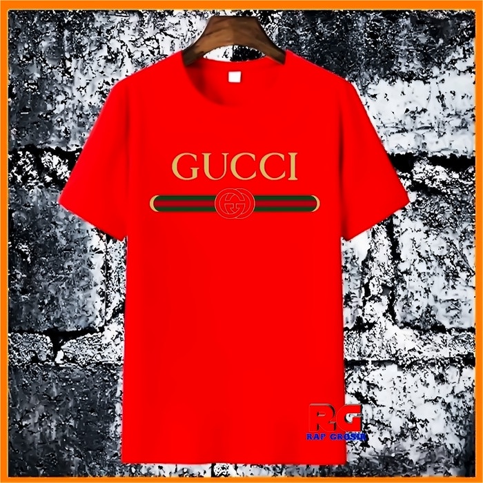 WANITA-KAOS BAJU KAOS WANITA PRIA BRANDED - KAOS GUCCI NON ORIGINAL IMPORT - PUTIH -KAOS-WANITA