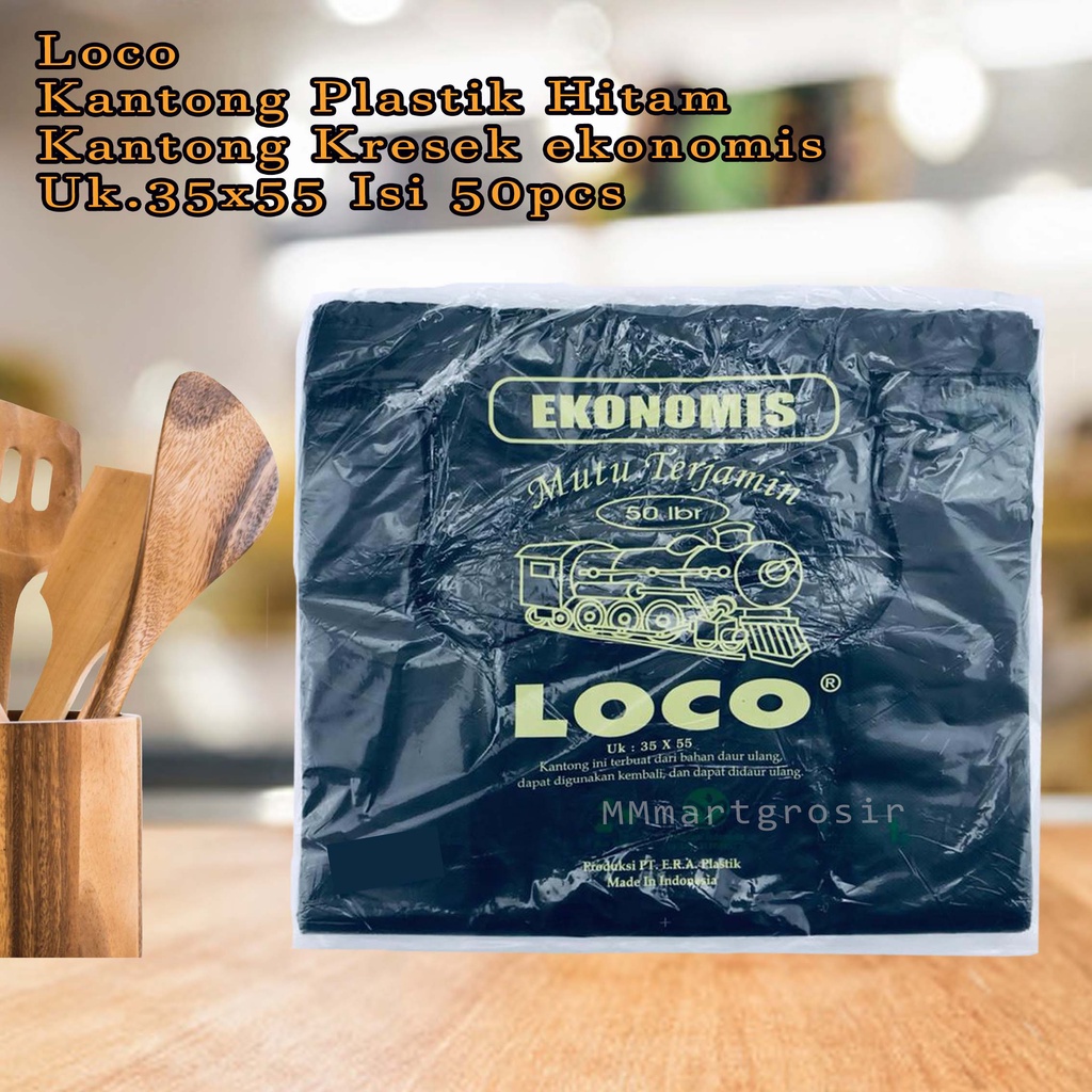 Loco / Kantong Plastik Hitam / Kantong Kresek HD PE 35 / 500g