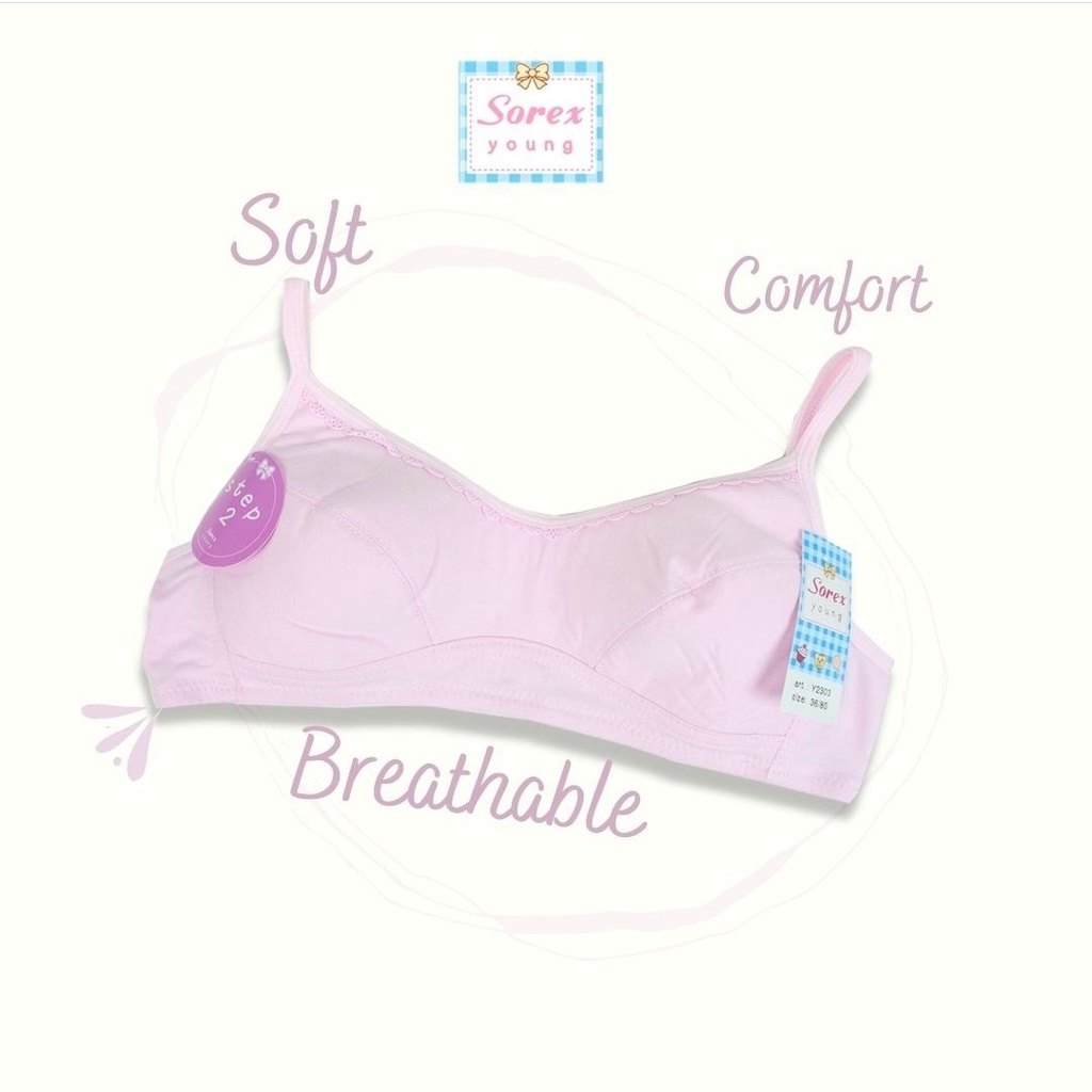 Bh Sorex Young Y2303 (Cup A) Remaja Step 2 | 2303 Sorex Bra ABG Mini Set Mini Bra Tanpa Busa Tanpa Kawat Anak Perempuan | SGuna