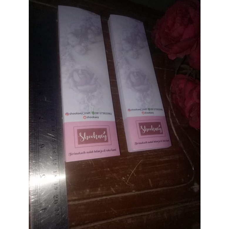

label/alas bros ukuran 6x17cm isi 50pc desain custom