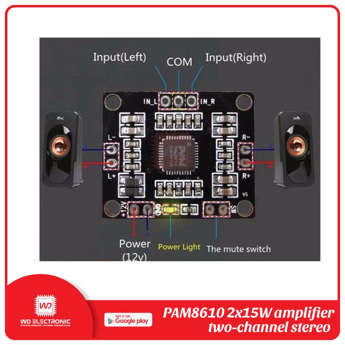 PAM8610 Digital Amplifier Board 2x15W Two Channel Stereo