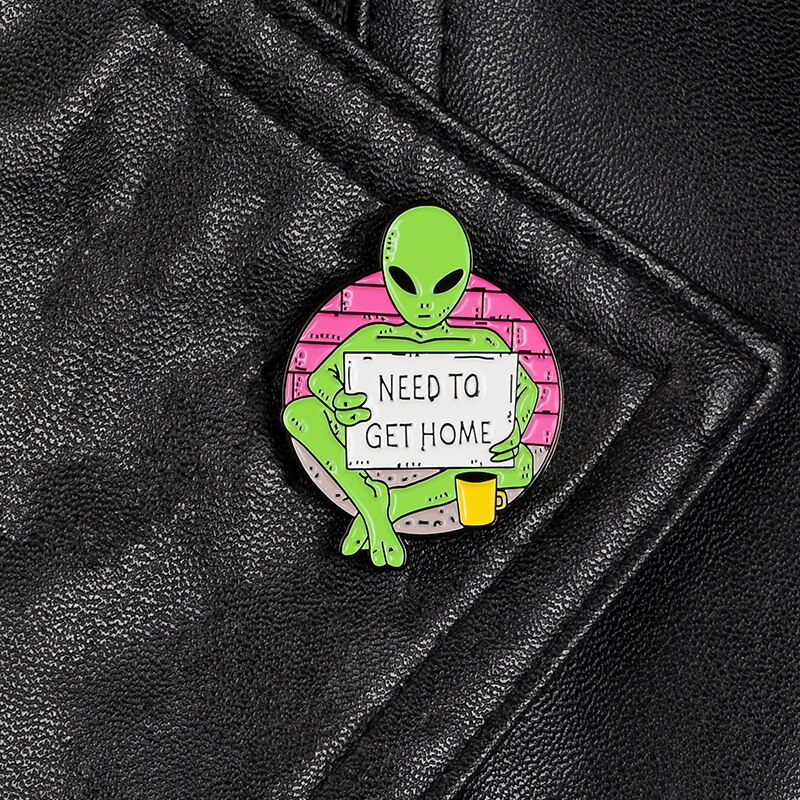 Bros Pin Enamel Bentuk Alien Untuk Hadiah Anak