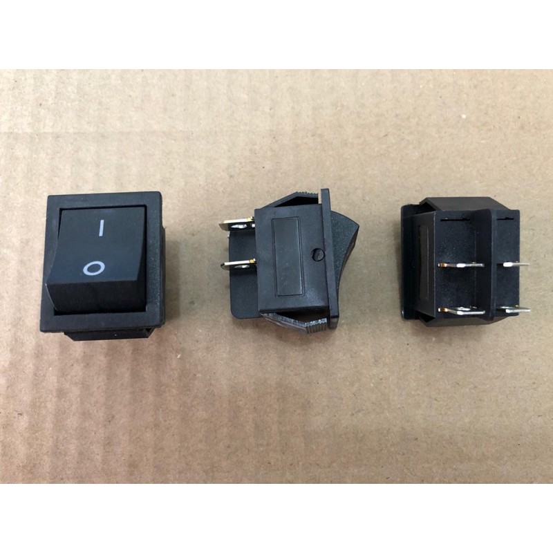 Saklar Rocker switch BESAR Hitam 4 pin / 4 kaki ON OFF ROCKER SWITCH